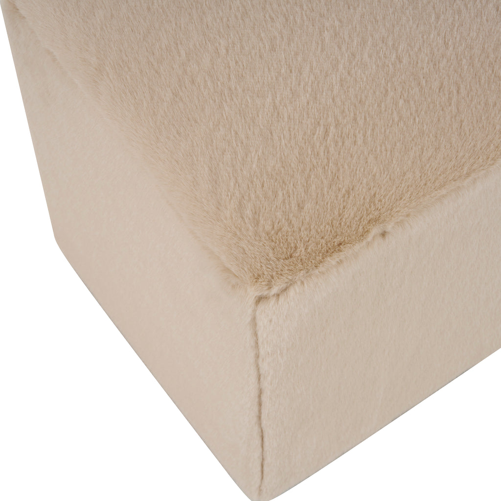 Almond Long Plush Ottoman