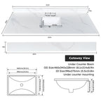 61-Inch Quartz Bathroom Vanity Top