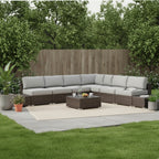 Wicker 6-Person Sectional Seating Group with Plush Cushions