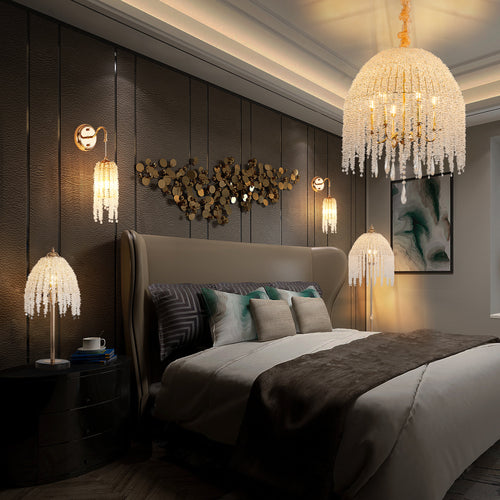 3-Light Elegant Crystal Floor Lamp