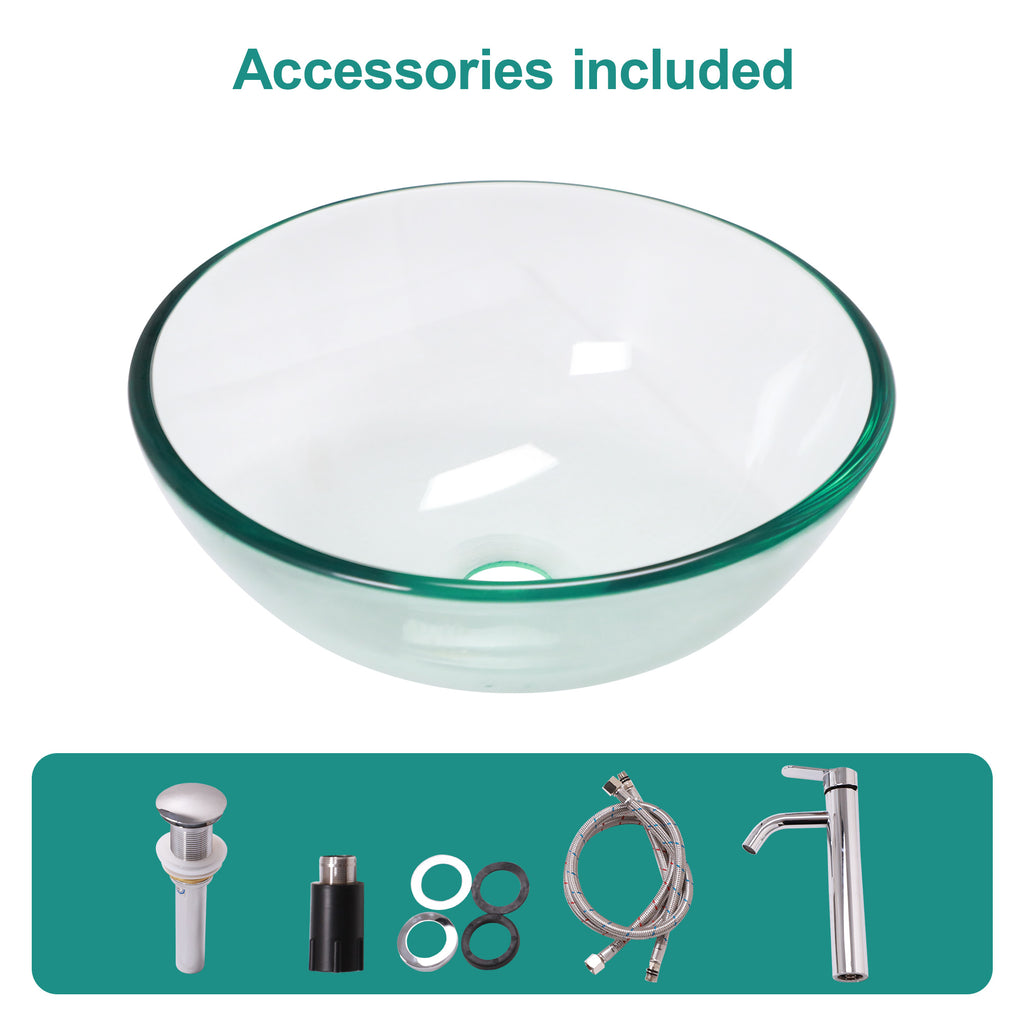 Bathroom Artistic Tempered Glass Vessel Sink