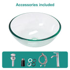 Bathroom Artistic Tempered Glass Vessel Sink
