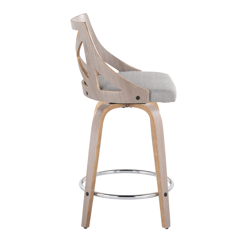 24" Fixed-Height Counter Stool with Swivel in Light