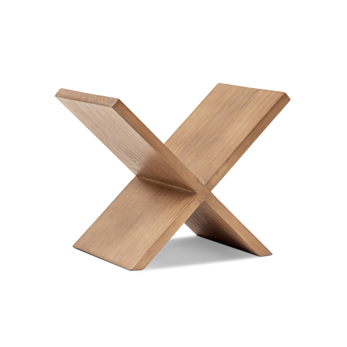 Otto 9-Inch Tall X-Shaped Wood Display Shelf, Medium Brown