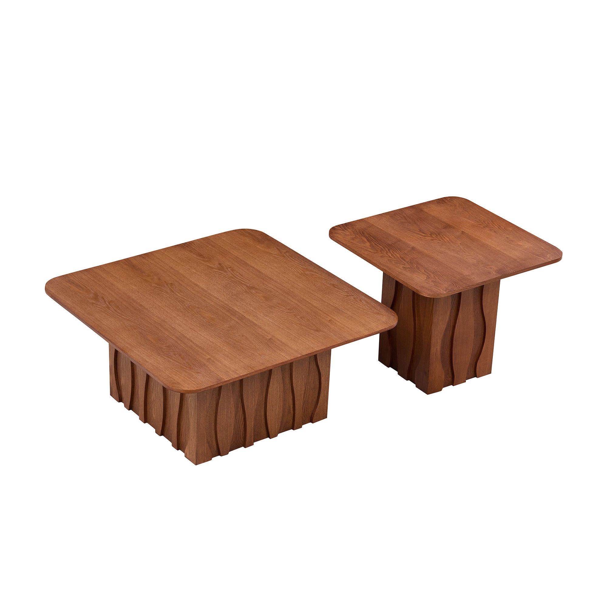 2-Piece Nesting Square Coffee Table Set
