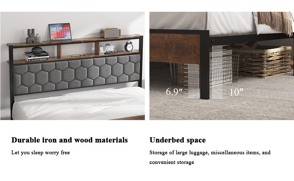Full Size Wooden Platform Bed Frame