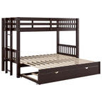 Twin Over Pull-out Bunk Bed with Trundle, Espresso