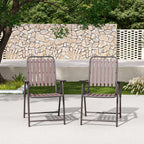 Brown 2-Piece Folding Chair Set