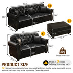 Upholstered Faux Leather Sofa with Nailhead Trim