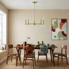 Courtyard Five Light Golden Brass Candle Light Chandelier