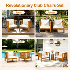 Outdoor Acacia Wood Club Chair