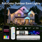 50ft Smart RGB Outdoor Lights with 30 LED Eaves Lights