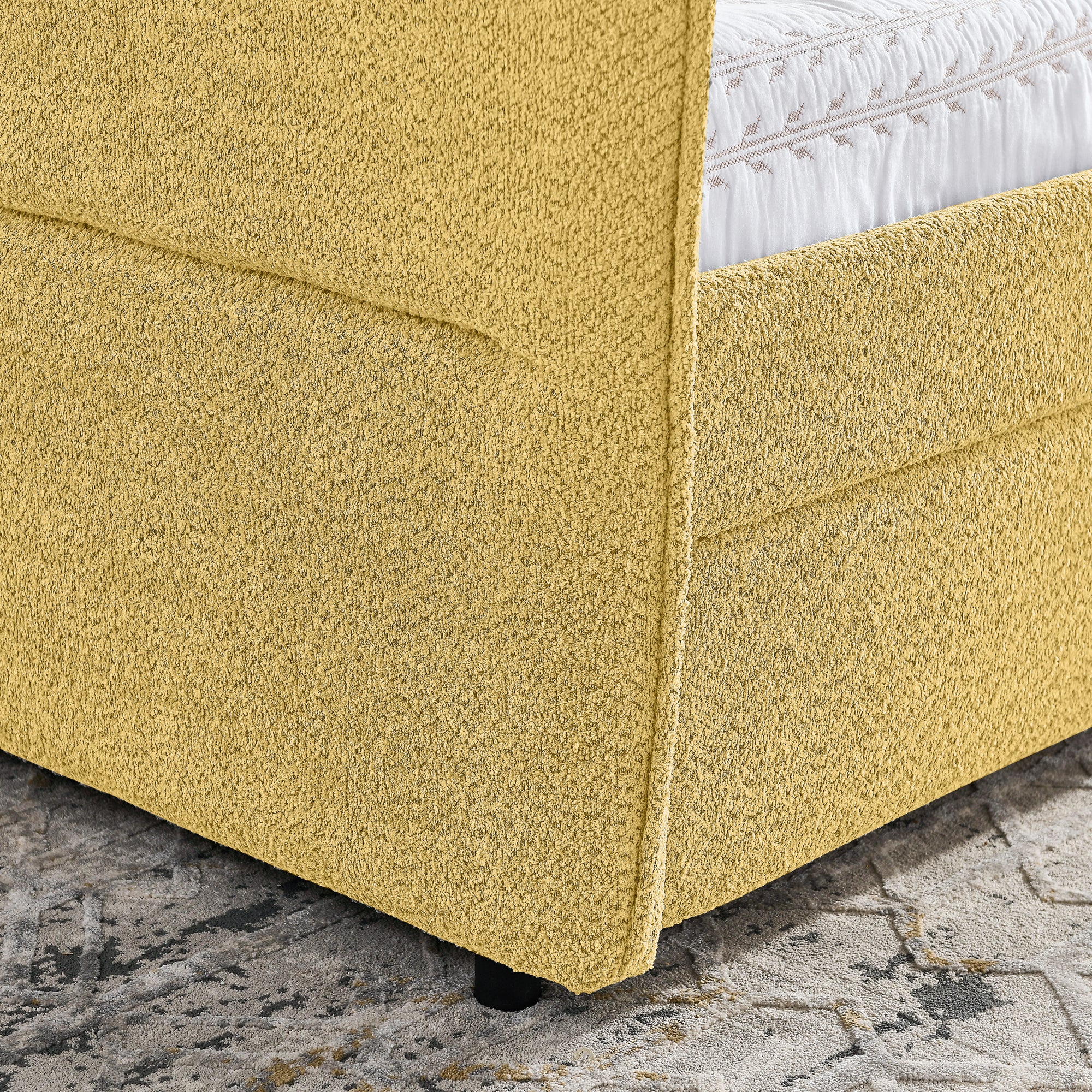 Queen Size Daybed with Two Drawers Upholstered Tufted Sofa Bed