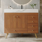 36" Freestanding Bathroom Vanity with Faux Marble Top