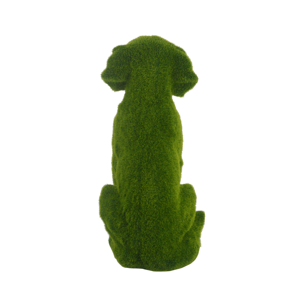Flocked Dog Garden Statue - 13.78" Resin Figurine