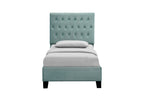 Blue Twin Upholstered Bed