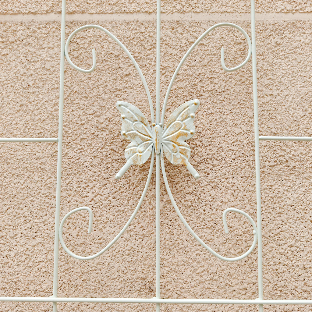4-Pack Metal Garden Trellis, 86.7-Inch, Rustproof Iron, Cream White