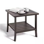 19" Square Brown Metal Side Table