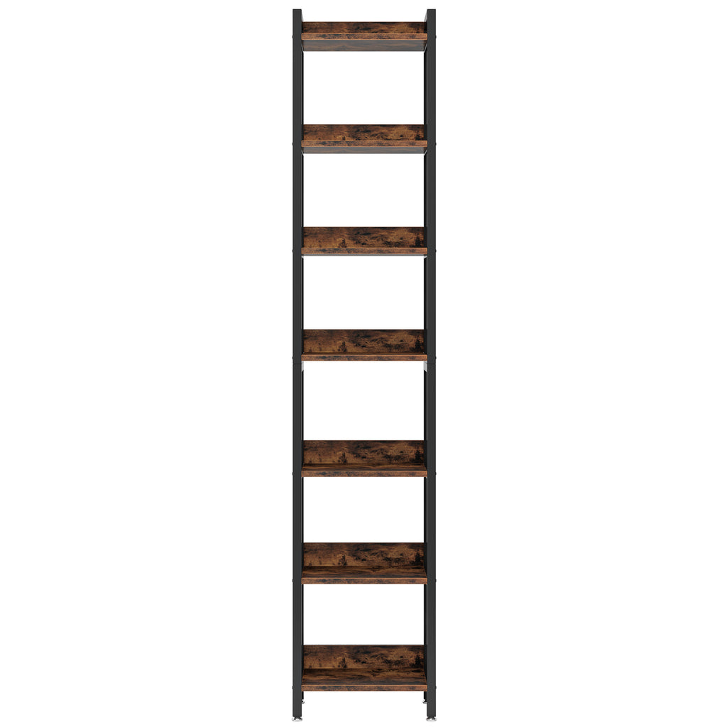 78.7" Extra Tall 7-Tier Rustic Bookshelf