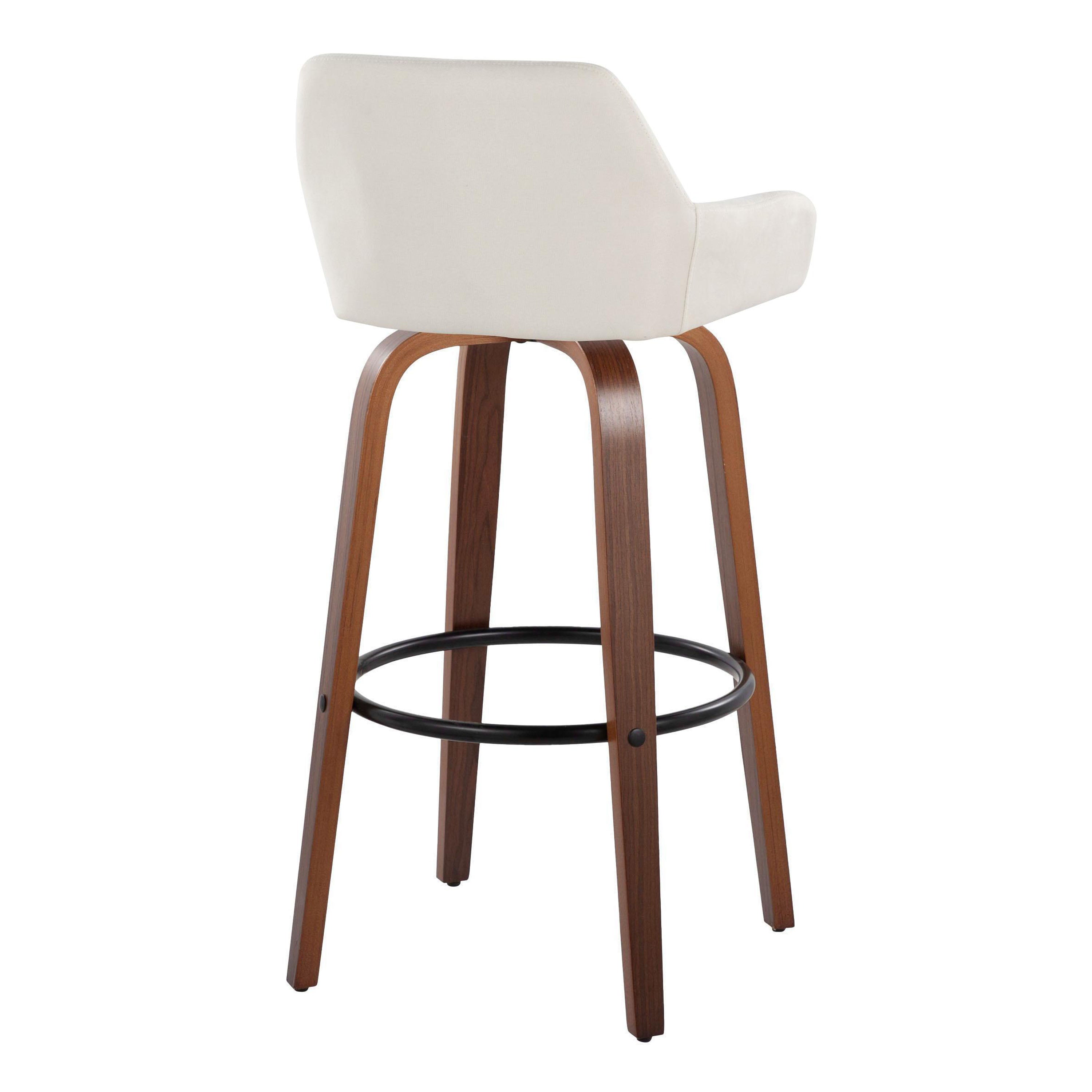 30" Contemporary Fixed-Height Barstool with Swivel