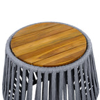 Outdoor Side Table with Rope and Acacia Wood