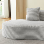 Contemporary Corduroy Curved Sectional Sofa with Scatter Cushions