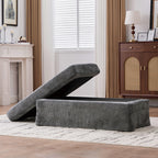 46" Wide Modern Upholstered Chenille Ottoman