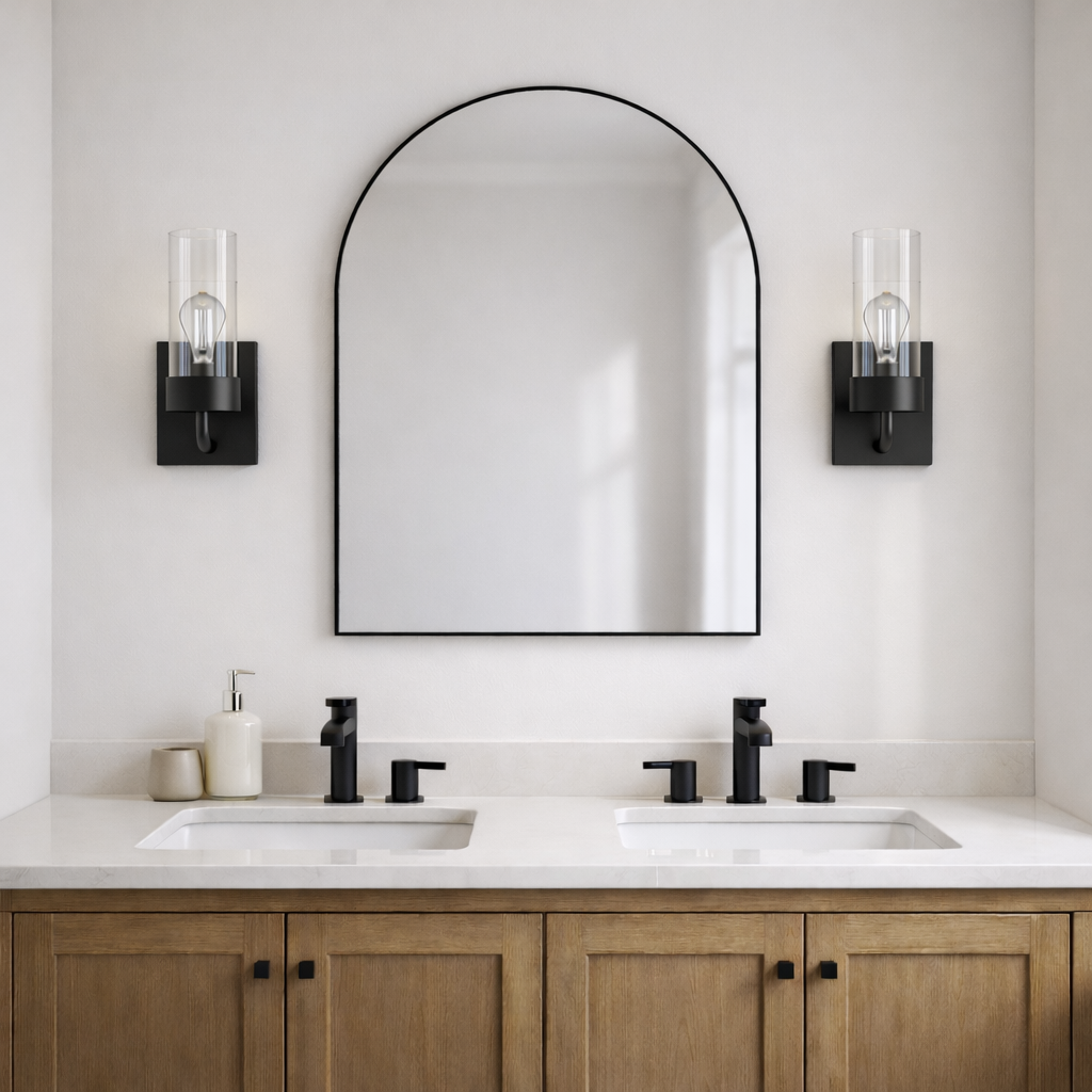 Zephyr Single Light Sconce With Clear Glass Metal