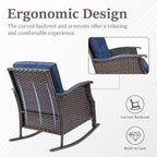 Outdoor Gliding Wicker Chairs Set of 2