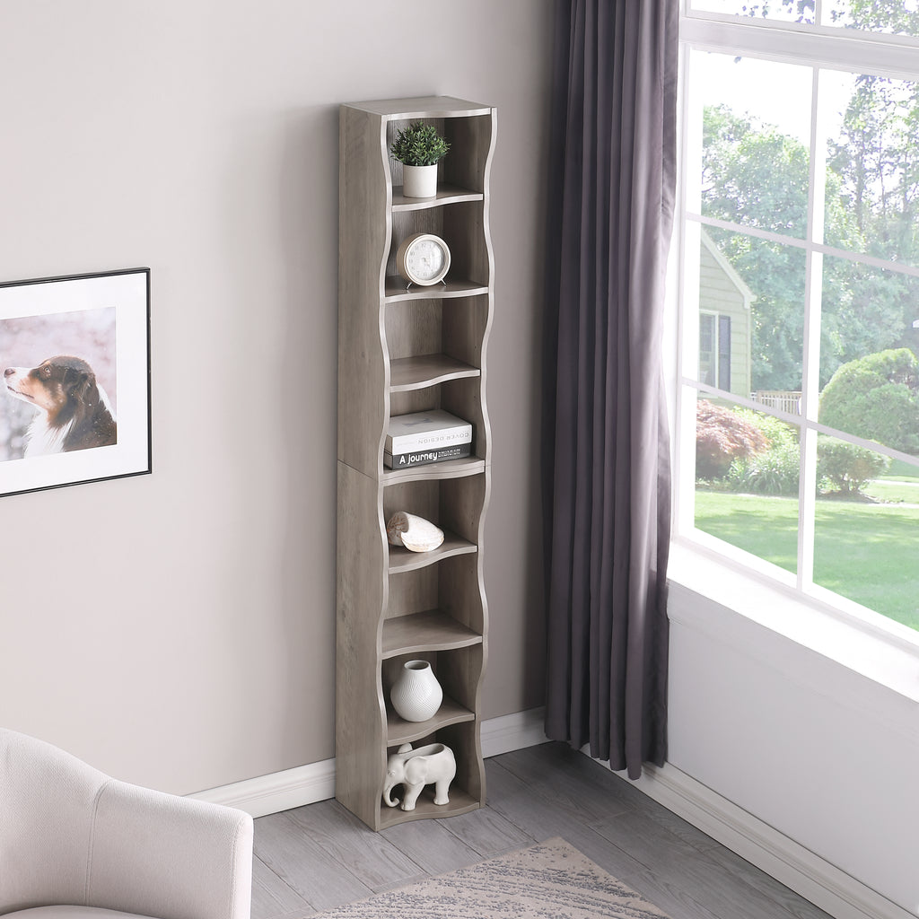 8-Layer Adjustable Shelf Ultra-Thin Bookshelf