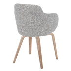 Contemporary Dining Accent Chair in Whitewashed Wood and Dark