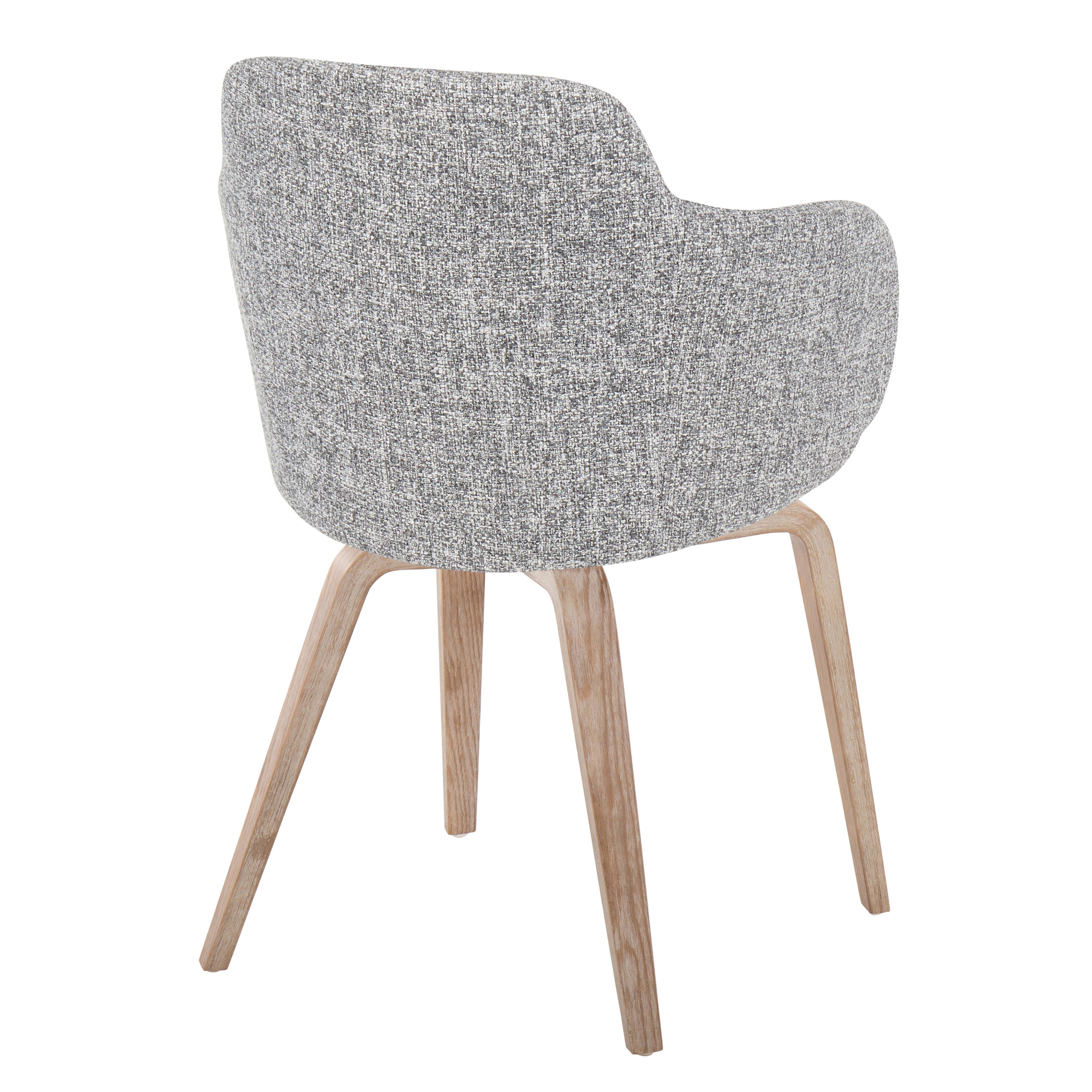 Contemporary Dining Accent Chair in Whitewashed Wood and Dark