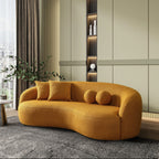 Drake Japandi Style Curvy Boucle Sofa