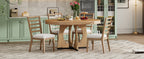 TREXM Round Dining Table for 4 with Chairs Set