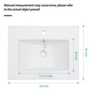 24"x18" White Rectangular Single Vanity Top