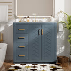 36" Bathroom Vanity With Ceramic Sink Combo