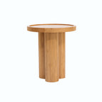 Round Solid Wood End Table
