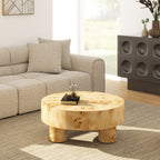 Nebula 35.5" Round Pillar Leg Coffee Table - Warm
