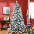 HOMCOM 8ft Snow Flocked Artificial Christmas Tree