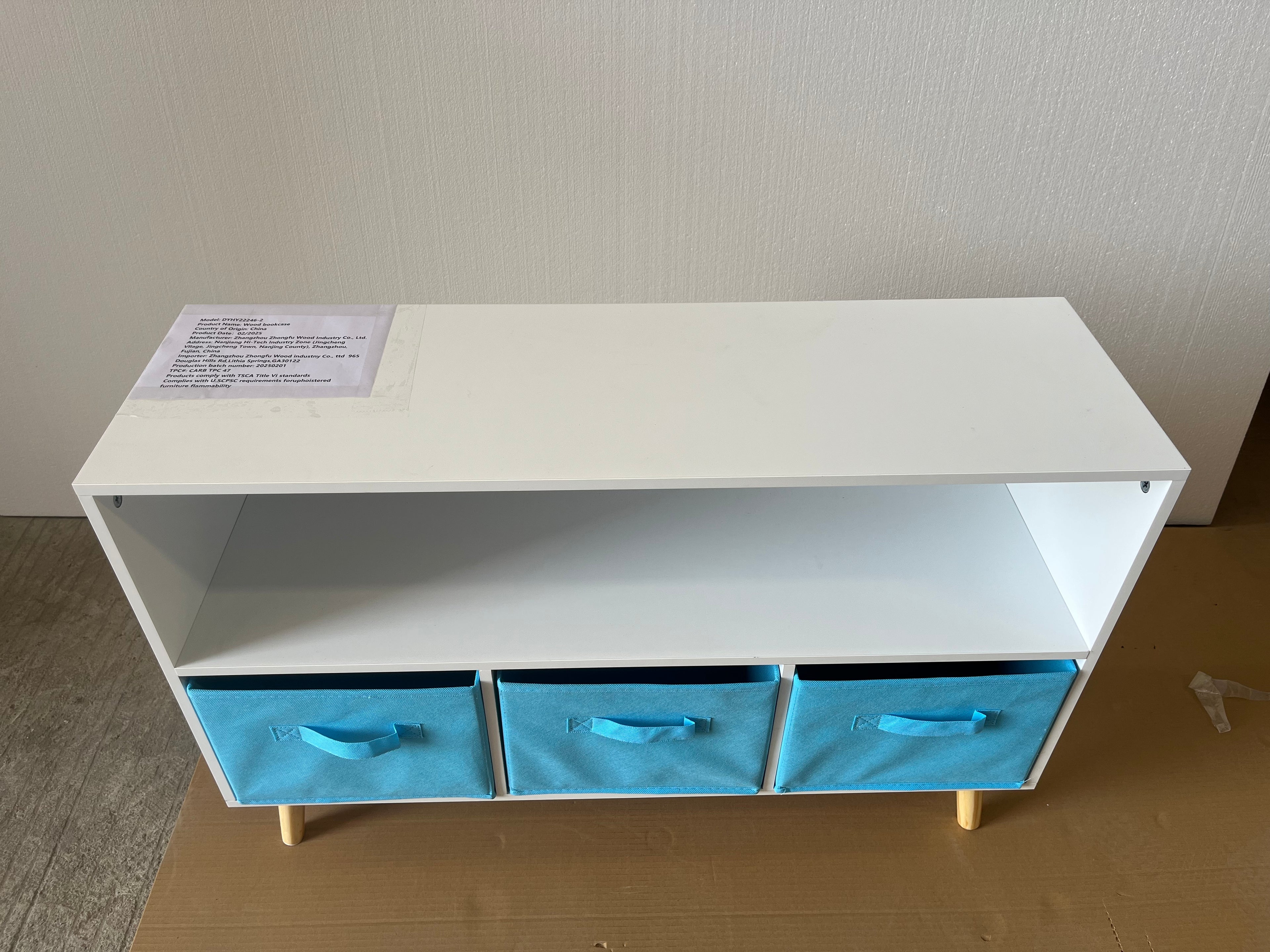 Kids Bookcase with Collapsible Fabric Drawers