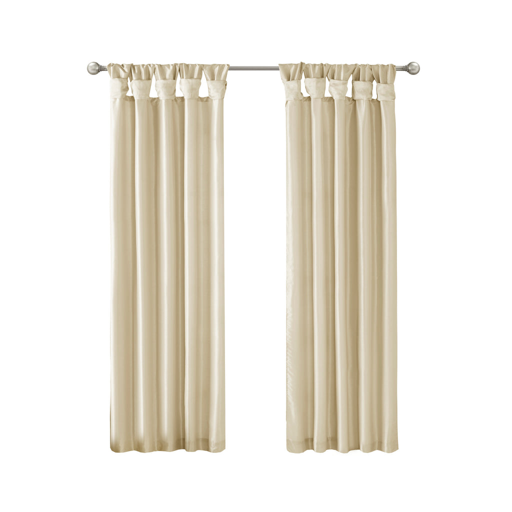Twist Tab Lined Window Curtain Panel Champagne