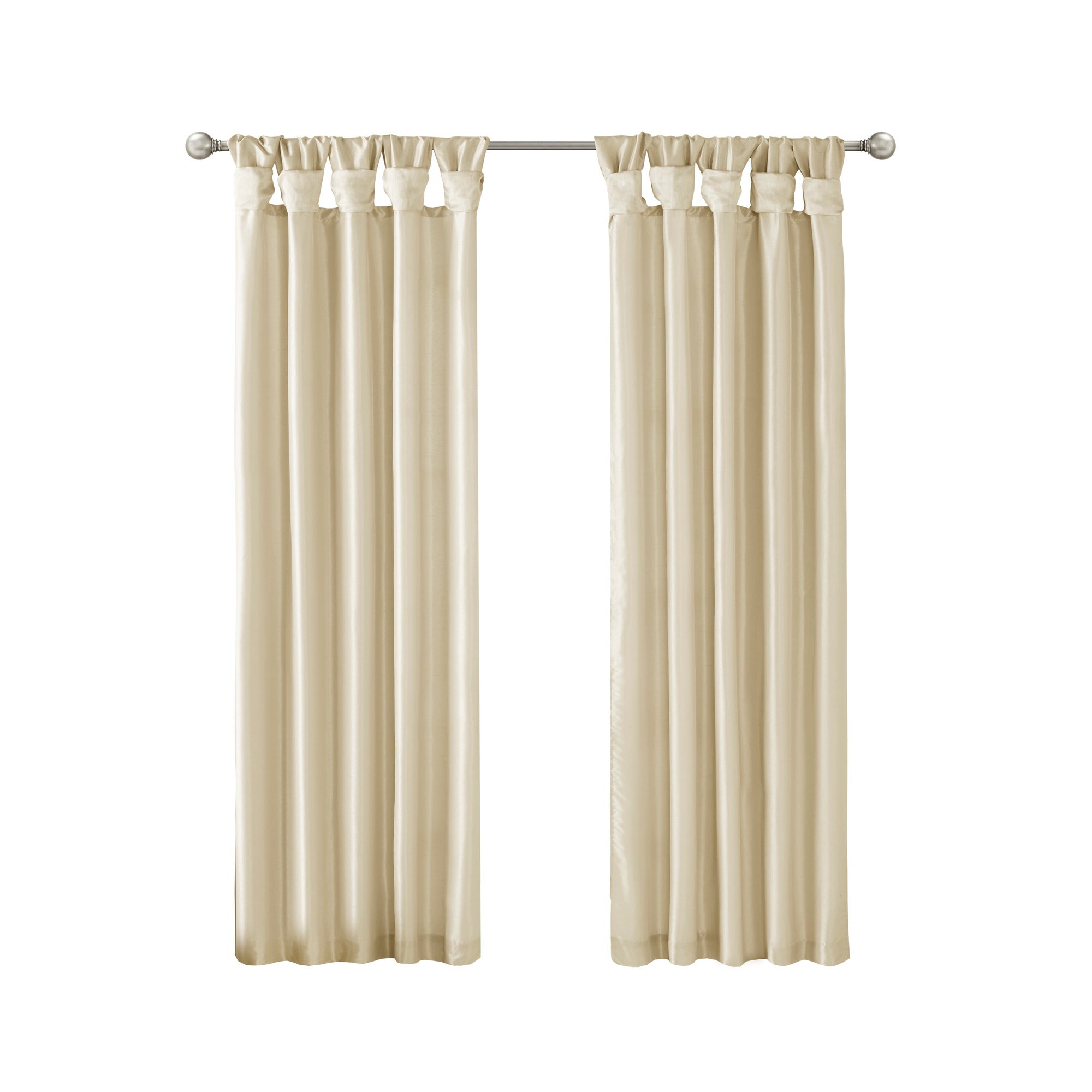 Twist Tab Lined Window Curtain Panel Champagne