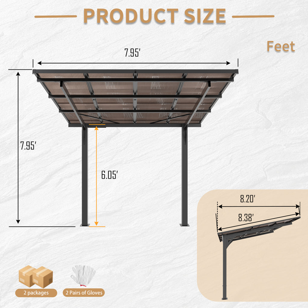 8x8FT Outdoor Carport