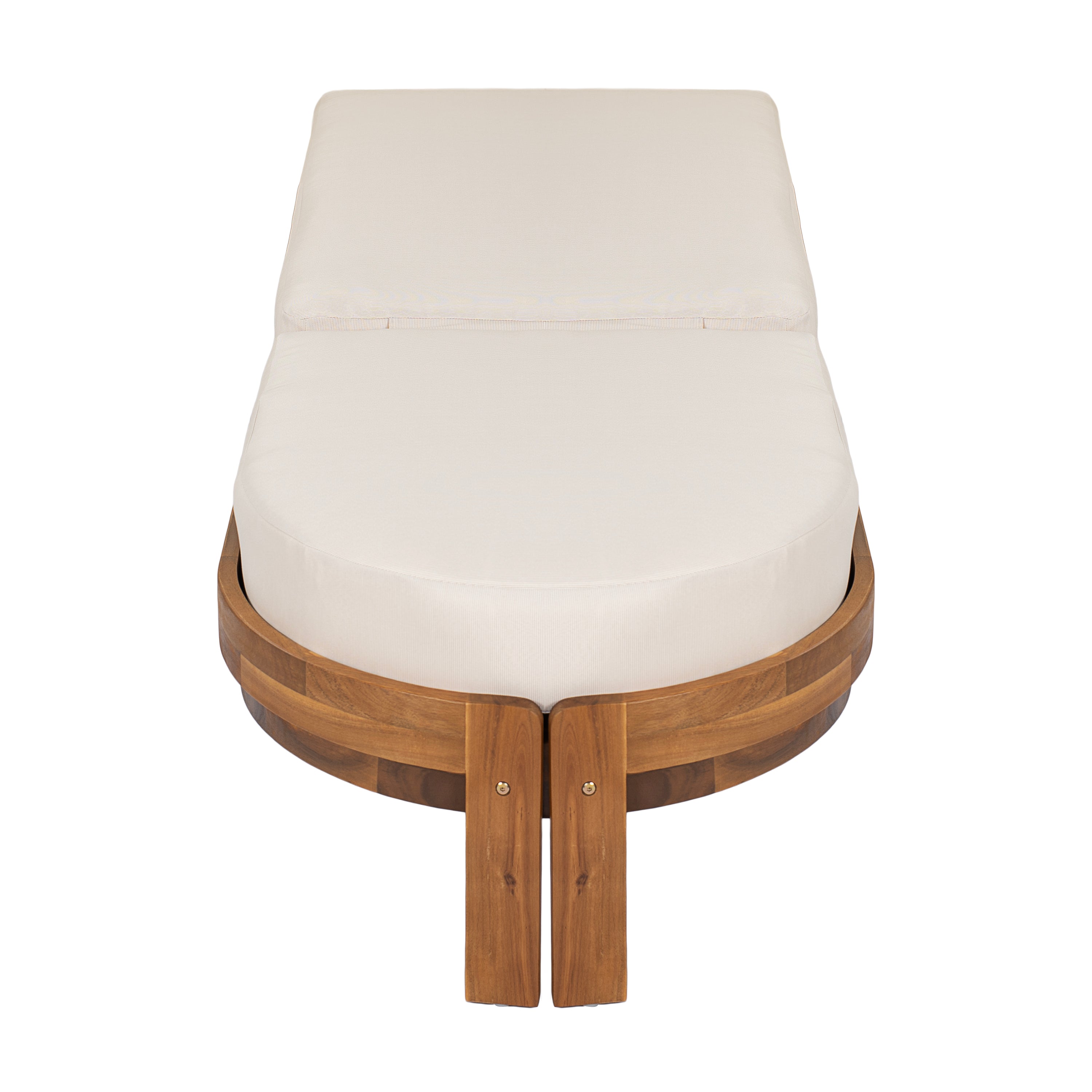 Patio Acacia Wood Chaise Lounge Chairs with Adjustable Backrest - Set of 2