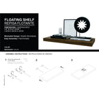 Mahogany Floating Shelf, Set of 2