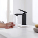 Single Handle Bathroom Faucet, Matte Black