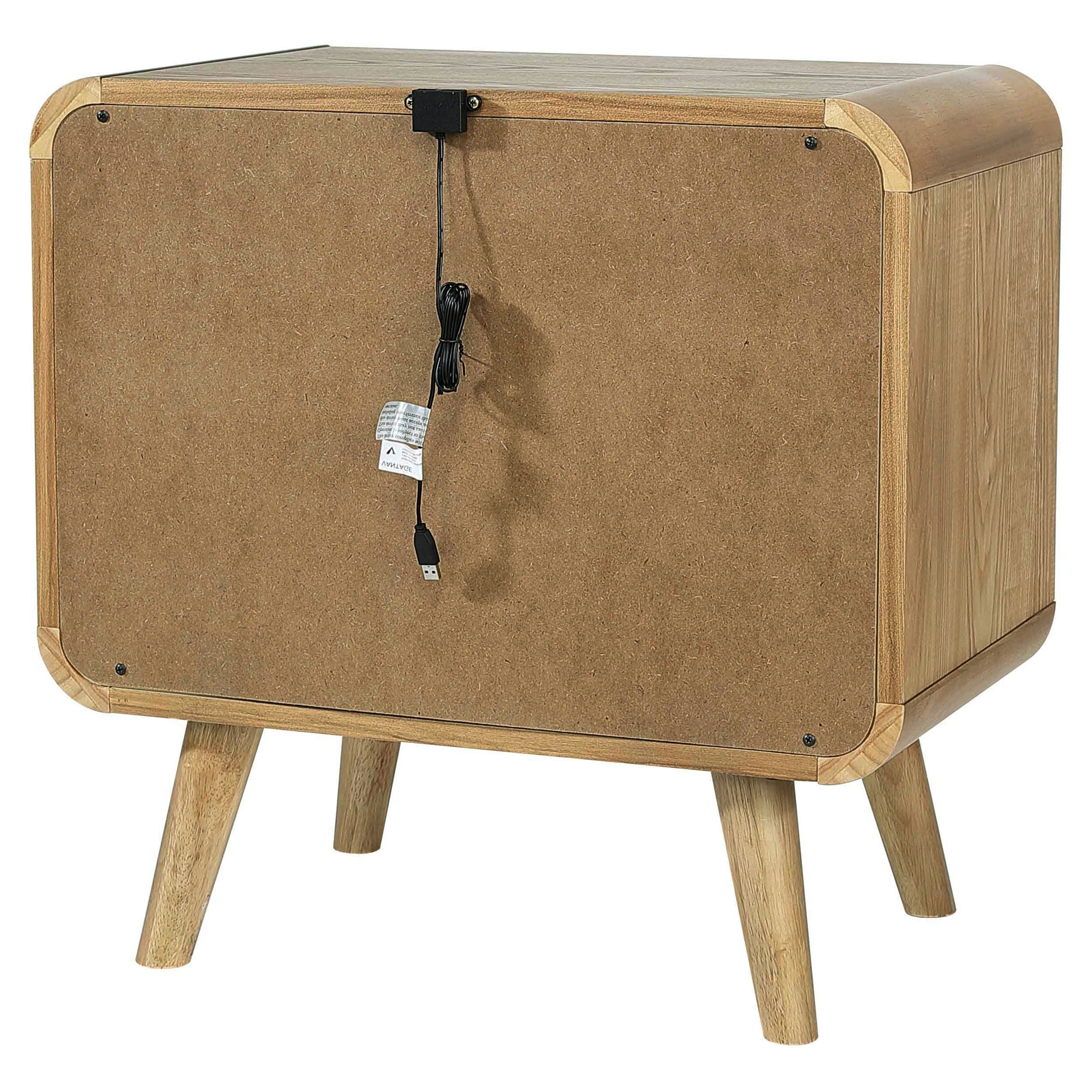 Winston Light Ash 2-Drawer Nightstand Bedside Table