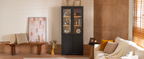 74.5''H Ash Wood Grain Display Cabinet