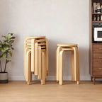 Stackable Bentwood Stool Set of 6, 18" Round Stools