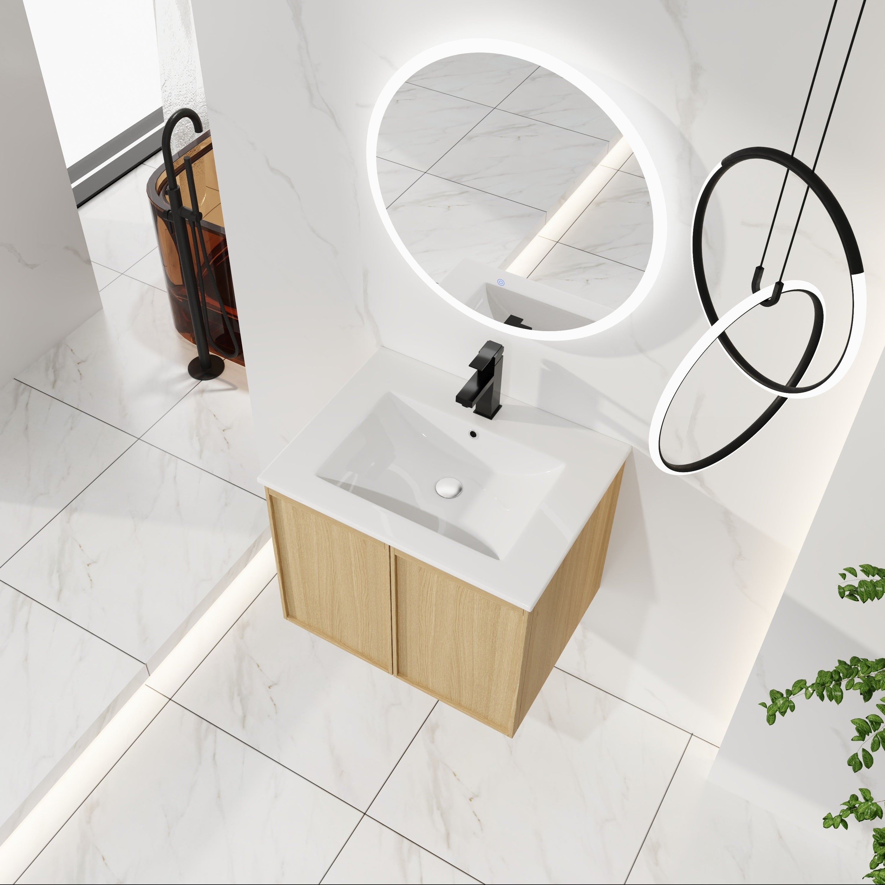 24" Floating Bathroom Vanity with Sink